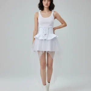 Jupe Blanche Courte Devant Et Longue Derriere