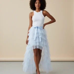 Jupe Longue Voile Bleu