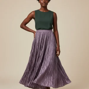 Jupe Longue Violette Plissée Fluide