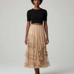 Jupe Longue Volant Tulle
