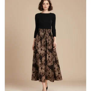 Jupe Longue Florale Taille Haute Bohème