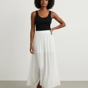 Jupe Longue Blanche Fluide Élégante Chic