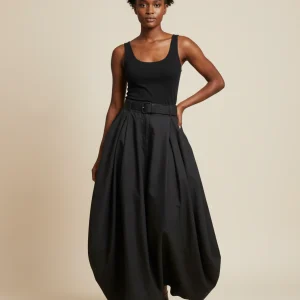 Jupe Longue Noire Plissée Chic Élégante