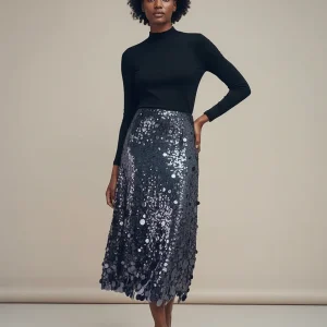 Jupe Longue Paillettes Dégradées Chic