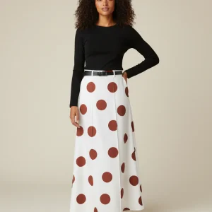 Jupe Longue À Pois Fluide Bohème Femme