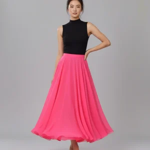 Jupe Longue Rose Fluide Élégante