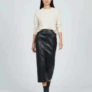 Jupe Longue Noire Similicuir Chic