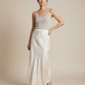 Jupe Longue Satin Jacquard Élégante