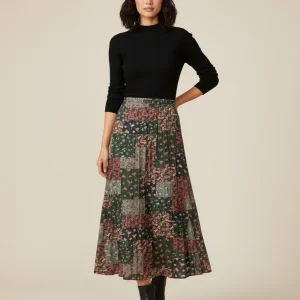 Jupe Longue Fleurie Plissée Fluide Chic