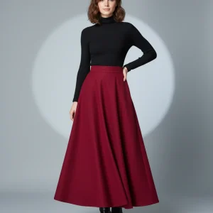 Jupe Longue En Laine Femme