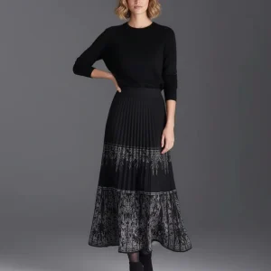 Jupe Longue Plissée Noire Chic