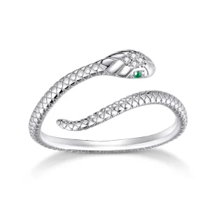 Bague Serpent Fantaisie Ajustable (Argent)