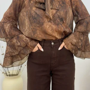 Blouse serpent AMBRINE - marron 🇮🇹