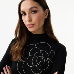 Pull col montant strass