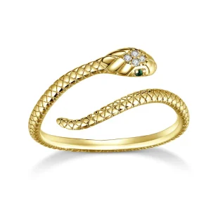 Bague Serpent Fantaisie Ajustable Or (Argent)