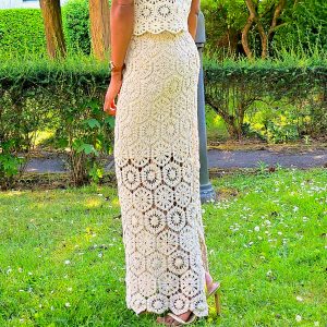 Longue jupe crochet  bohème