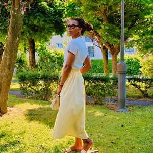 Longue jupe en coton fluide