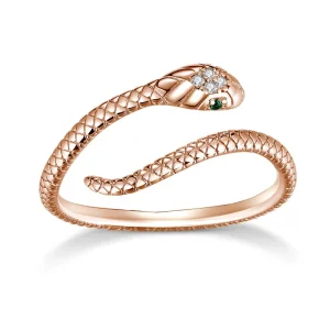 Bague Serpent Fantaisie Ajustable Or Rose (Argent)