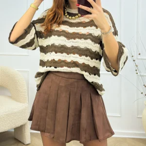 Pull MAELAN - marron et écru 🇮🇹