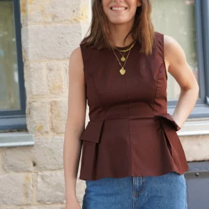 Top Léandre marron