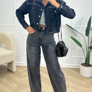 Veste à clous SILAS - noir