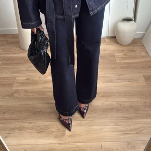 jean wide leg [bleu foncé]