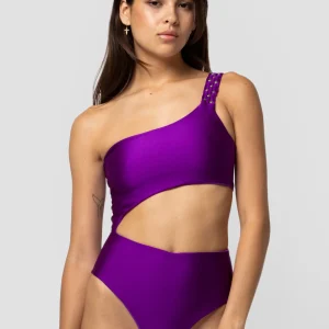 MAILLOT DE BAIN UNE PIECE ASYMETRIQUE ARIANE PURPLE