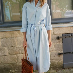 Robe chemise Angèle bleu ciel