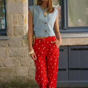 Pantalon Constant pois rouge