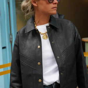 Veste Pia similicuir noir