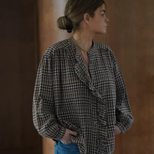 Blouse Colette carreaux marron