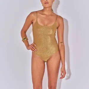 MAILLOT DE BAIN UNE PIECE DEVA LUREX DORE