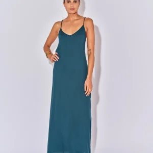 ROBE LONGUE DOS NU DINA PETROL