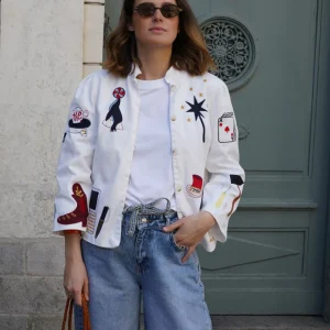 Veste Anouck blanc broderie circus