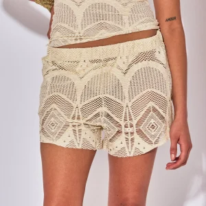 SHORT GIA CROCHET ECRU