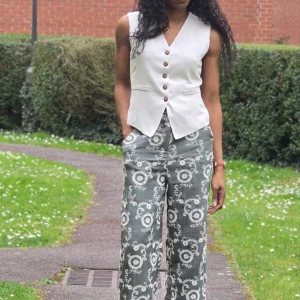 Pantalon  brodé fluide Laure
