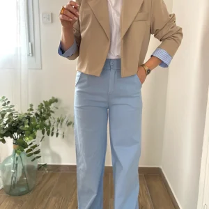 LE PANTALON FLARE BLEU CIEL