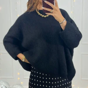 Pull oversize SAPHROSE - noir 🇮🇹