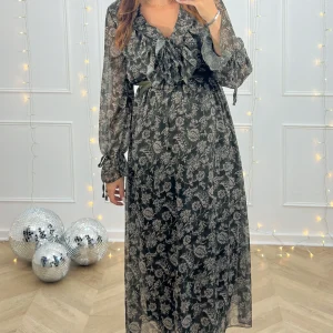 Robe fleurie CEYLIANE - kaki 🇮🇹