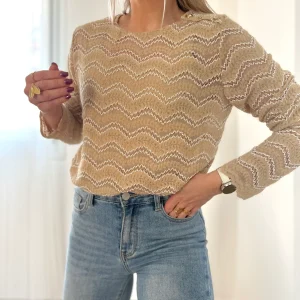 LE PETIT PULL DENTELLE BEIGE