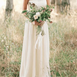 Inrosy robe de grossesse demoiselles D'honneur dentelle mousseline sans manches femme élégant de soirée pour mariage shooting