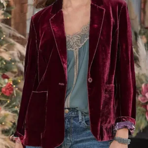 Inrosy blazer velours vintage boutonnage poches col revers femme casual élégant mode décontracté veste