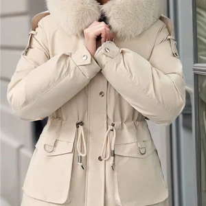 Inrosy parka femme exterieur sortie intérieur fourrure poches à capuche manches longues femme casual élégan décontracté veste