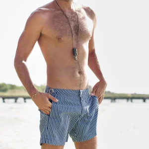SHORT BOUCLE JOHN NAVY SRIPES