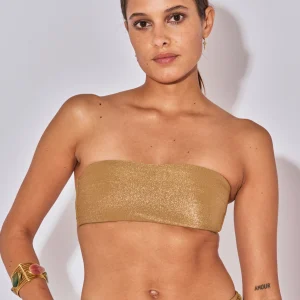 TOP BANDEAU JUNIA LUREX DORE