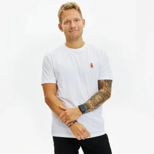 T-shirt de Noël pour Homme et Femme Blanc Bonshomme en pain d'épices