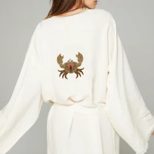 KIMONO COURT BRODERIE CRABE ECRU