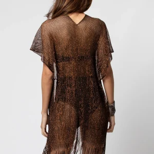 GILET COURT MAILLE LIM LUREX COFEE