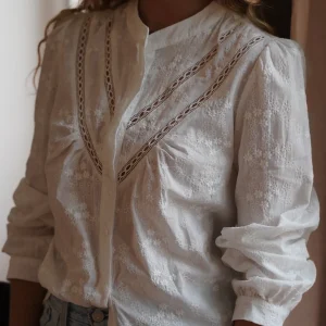 Blouse Blanche Célia brodée