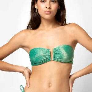 TOP BANDEAU ARMATURES NINA LUREX GREEN ONYX